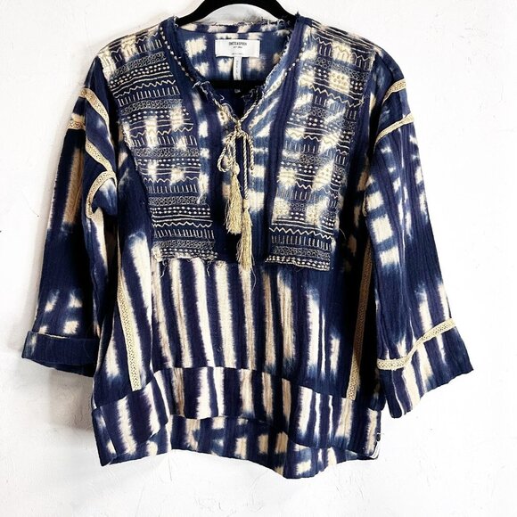 One Teaspoon Hand Tie Dye Santorini Embroidered Playsuit Blue Womens XSmall - Picture 1 of 10